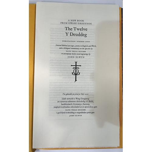 216 - GWASG GREGYNOG PRESS, 'The Twelve Y Devddeg' wood engravings John Elwyn, 2000, limited edition No 11... 