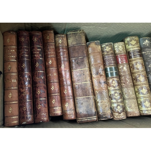 246 - A selection of 19th century books with leather bindings.