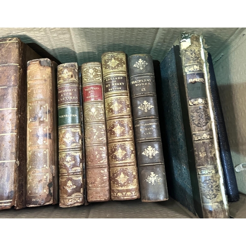 246 - A selection of 19th century books with leather bindings.