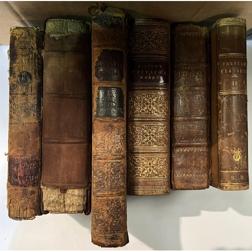 246 - A selection of 19th century books with leather bindings.