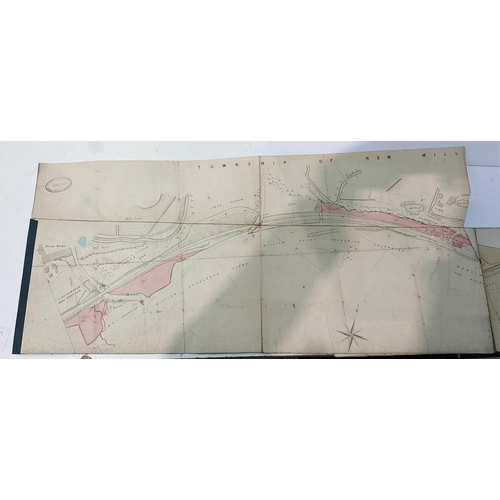 256 - RAILWAY MAP - No.6 Low Leighton to Hayfield, 19th century, hand coloured and with annotations.