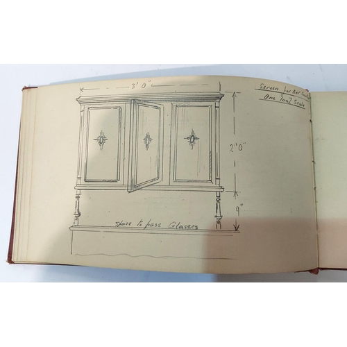 261 - DETAILS of SHOPFITTINGS,  a small album of scale drawings for opticians, confectioners, departm... 