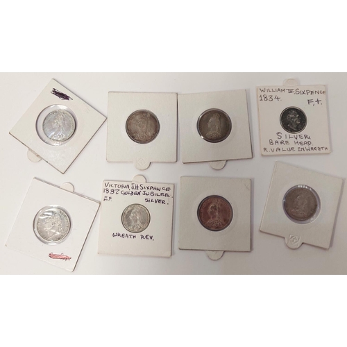 329 - 8 19th century shillings and sixpences, GIV-QV 