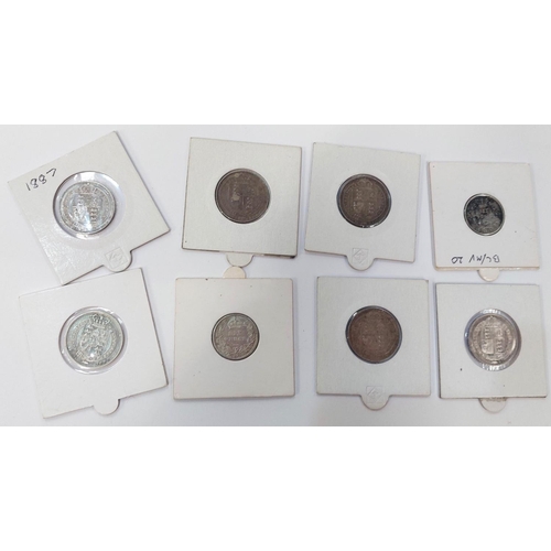 329 - 8 19th century shillings and sixpences, GIV-QV 