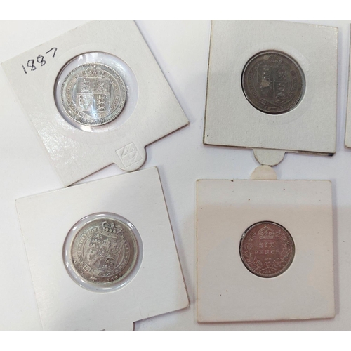 329 - 8 19th century shillings and sixpences, GIV-QV 