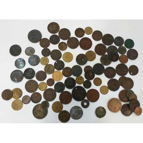 331 - A selection of 18th/19th century GB and European coins and tokens.