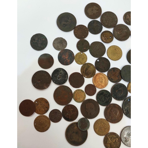 331 - A selection of 18th/19th century GB and European coins and tokens.