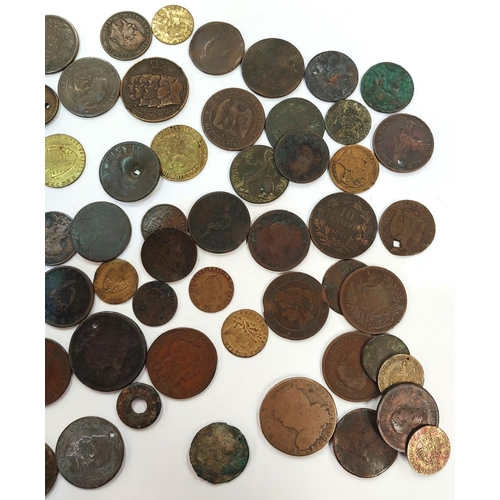 331 - A selection of 18th/19th century GB and European coins and tokens.