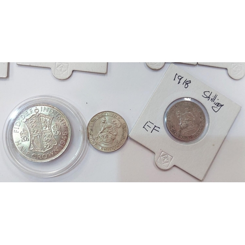 336 - A selection of GB pre 1947 silver coins in higher grade.