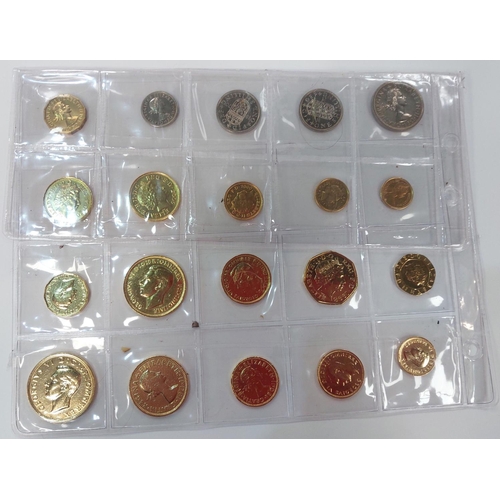 353 - A selection of GB enamelled coins and 4 1970 proof coins (20 in total)