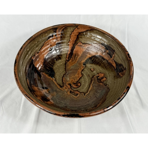 539 - ALAN WARD, studio pottery, a large stoneware bowl, signed in full, 32cm diameter.