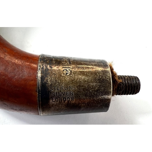 61 - 3 cased amber and Meerschaum pipes, including drop chin bowl (no mouth piece); elongated pipe (mouth... 