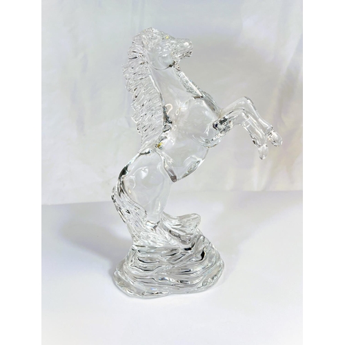 569 - A WATERFORD crystal Nocturne flower bowl 12.5cm and another vase by the same, 21cm, and horse