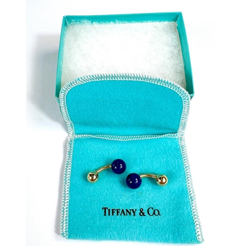 707 - A boxed set of 14ct gold Tiffany & co cuff links