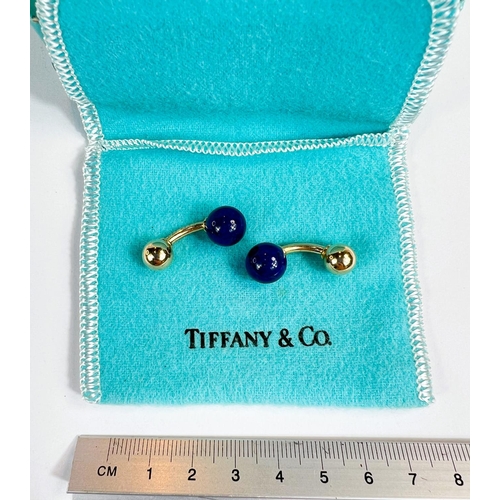 707 - A boxed set of 14ct gold Tiffany & co cuff links