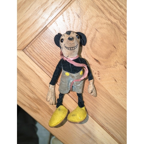 302 - A 1930's Deans Mickey Mouse in grey shorts with yellow buttons.