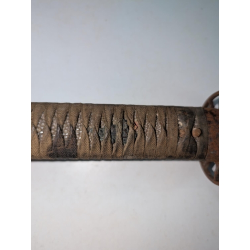 152 - JAPANESE SWORD, WAKISASHI rusted in need of work, length 50cm