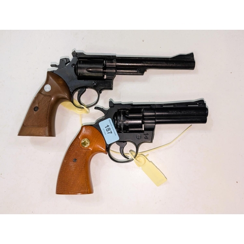 187 - Two reproduction revolvers a magnum and a python