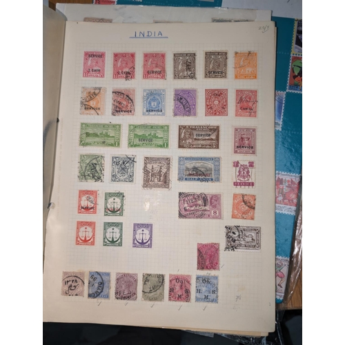 383B - A collection of early Indian stamps on sheets