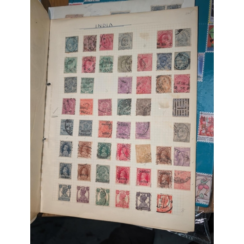 383B - A collection of early Indian stamps on sheets