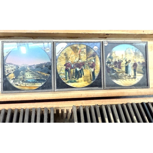 153A - A cased set of 19th century lantern slides depicting General Gordon's Egypt campaign  