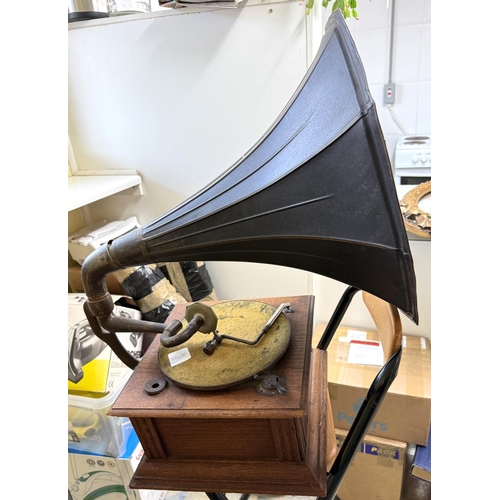 317A - An antique Gramophone with brass horn.