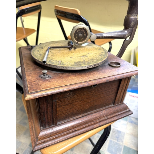 317A - An antique Gramophone with brass horn.