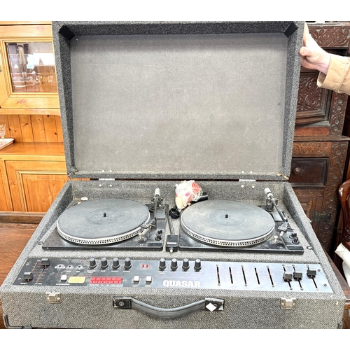 317B - QUASAR DJ set of portable twin decks, serial no. 32799.