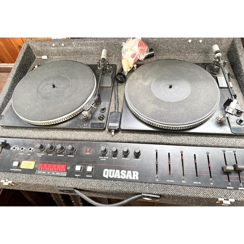 317B - QUASAR DJ set of portable twin decks, serial no. 32799.