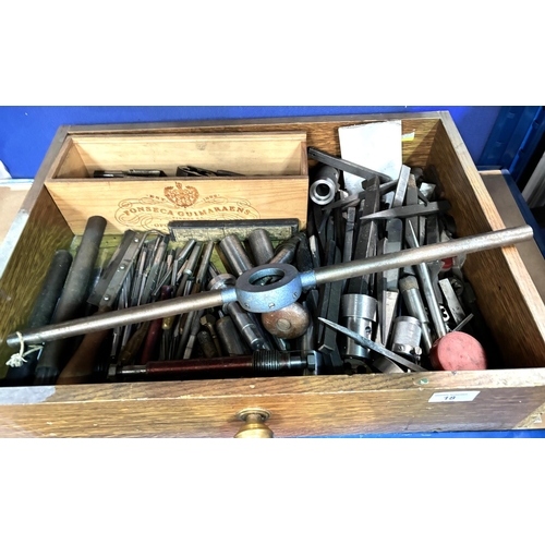 18 - A collection of thread cutters, reams, taps and dies in large quantities, various sizes and ... etc.