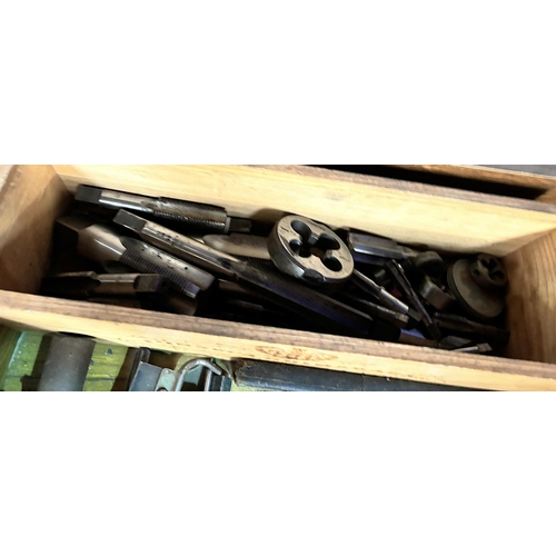 18 - A collection of thread cutters, reams, taps and dies in large quantities, various sizes and ... etc.