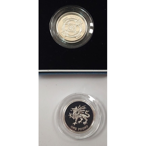 337 - GB silver proof coins: 1998 NHS 50p, 2004 4 - minute mile 50p, 2000 and 2001 &pound;1; a 1986 proof ... 