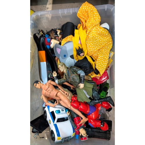 346B - A collection of action figures including Action Man, Captain Scarlet etc.