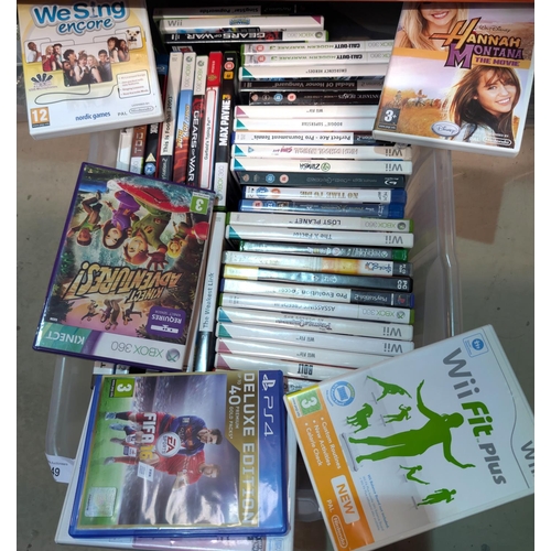 349 - A collection of Nintendo Wii, PS4 and Xbox 360 video games etc.