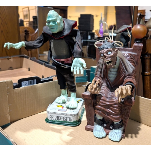 362 - A vintage Japanese Rosko 'Frankenstein' battery operated tinplate toy; battery operated 'Crypt Keepe... 