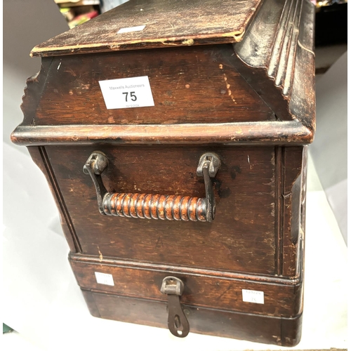 75 - A late 19th century Singer hand operated sewing machine in mahogany case.