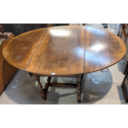 837 - A Titchmarsh and Goodwin dining suite comprising large drop leaf oval dining table with two drawers ... 