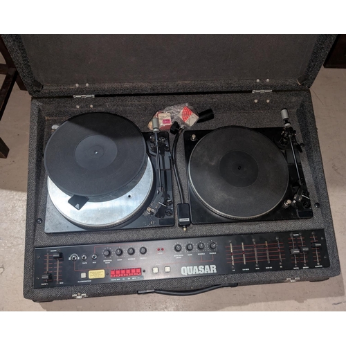 37 - QUASAR DJ set of portable twin decks, serial no. 32799.