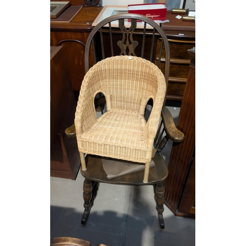 866 - A reproduction rocking chair and a smaller child's chair