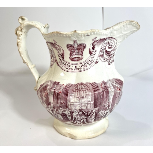 639 - An 1831 commemorative jug for William and Adelaide, crowned September.