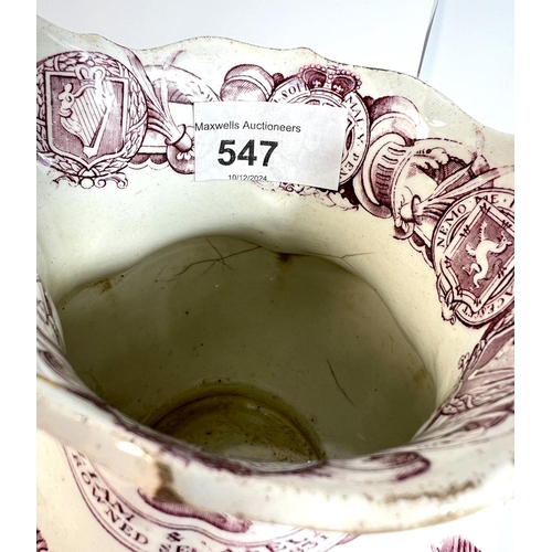 639 - An 1831 commemorative jug for William and Adelaide, crowned September.