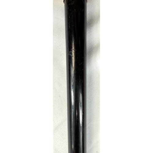 10 - A 19th Century carved ivory ebonised stick with carved ivory handle of penis form, 88cms.