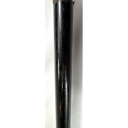 16 - A 19th Century ebony walking stick with carved ivory finial of a rottweiler, 90cms..Submission refer... 