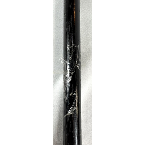 16 - A 19th Century ebony walking stick with carved ivory finial of a rottweiler, 90cms..Submission refer... 