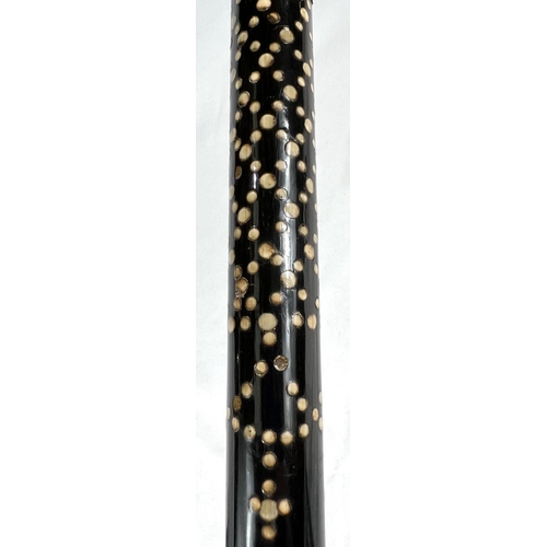 2 - A late 19th/early 20th Century Indian horn walking stick with ivory dot inlays and six others simila... 