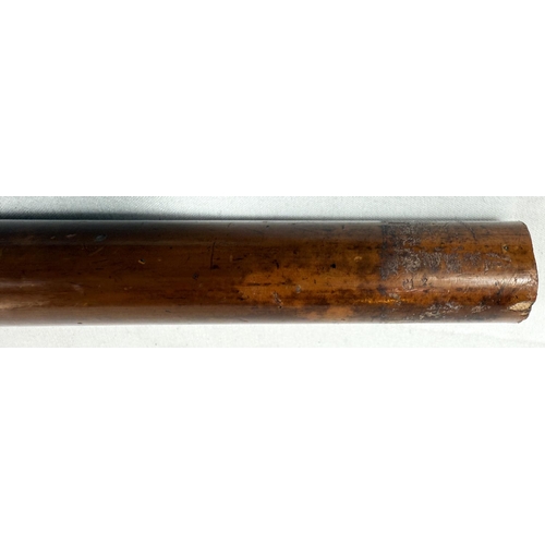 239 - A late-Georgian Malacca cane with silver mounts, 86cm.