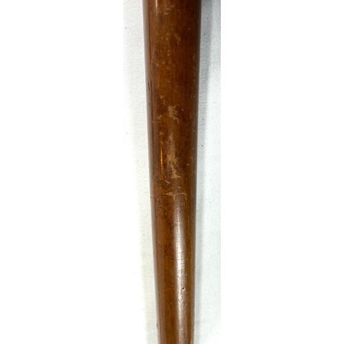 28 - A continental stick with white metal loop handle and inscription dated 1914, 89cms, and another stic... 