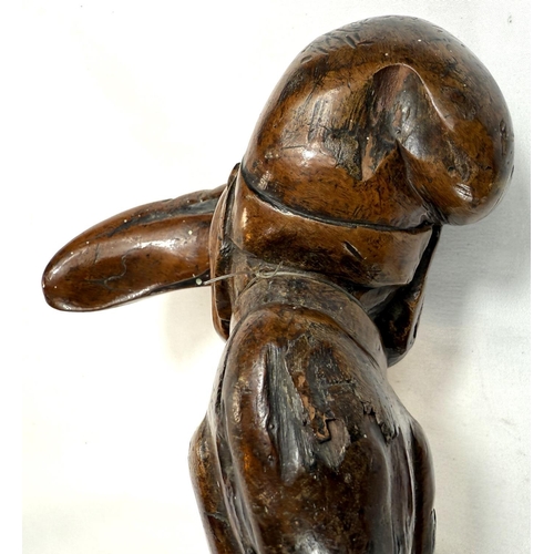 71 - A 19th Century carved wood stick with 'Mr Punch' finial, 77cms.