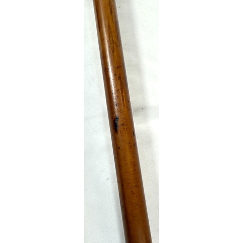 8 - A 19th Century Malacca cane with metal-mounted ivory ball finial, 87cms, and five similar sticks (6)... 