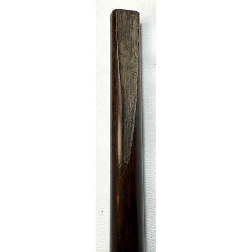 8 - A 19th Century Malacca cane with metal-mounted ivory ball finial, 87cms, and five similar sticks (6)... 